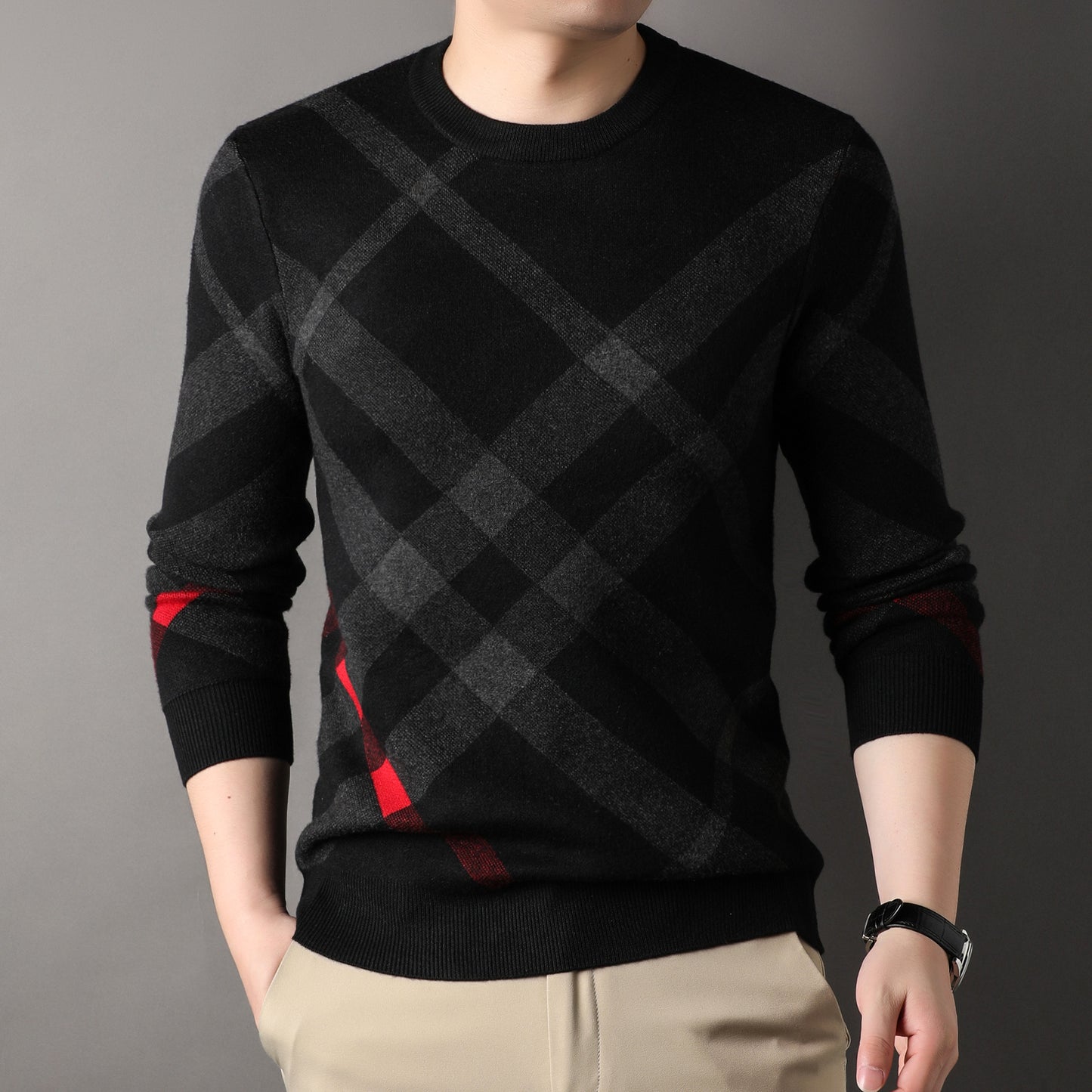 Autumn Sweater Men's Casual Loose Print