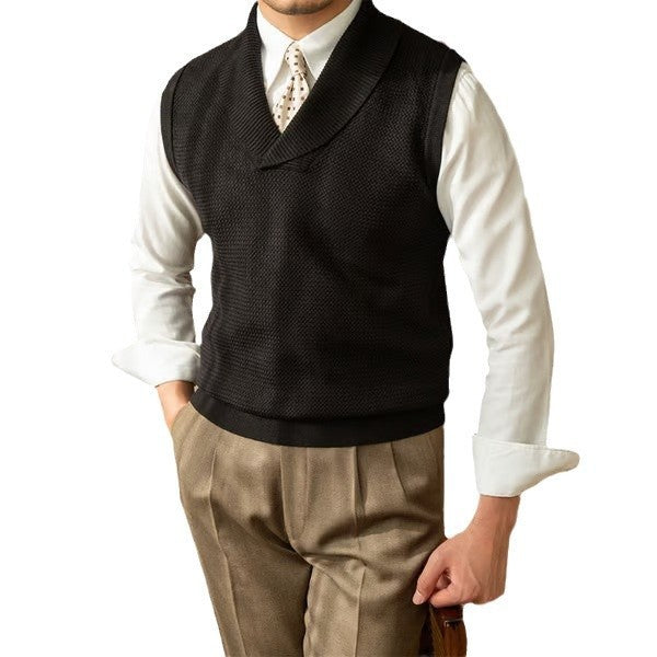 Fashionable Knitted Waistcoat Business Slim Fit Men