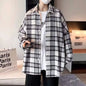 Fashion Personality Plaid Long-sleeved Shirt Men