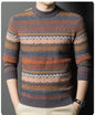 Men's Pullover Thickened Striped Sweaters Bottoming Shirt