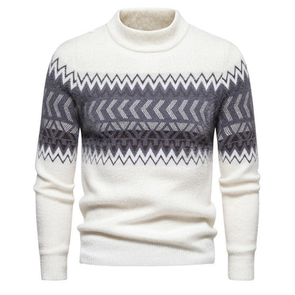 Printed Round Neck Sweater For Men